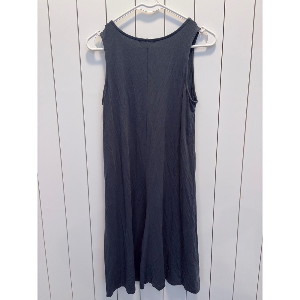 Quince Sleeveless Shift Dress Womens Medium Grey Knit Scoop Neck Clean Girl